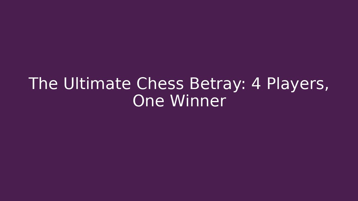 The Ultimate Chess Betray: 4 Players, One Winner - The Family Holidays