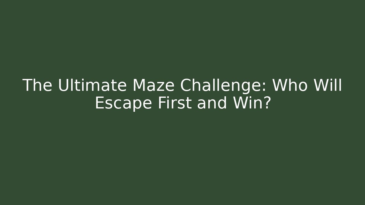 The Ultimate Maze Challenge: Who Will Escape First and Win?