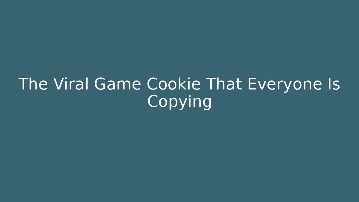 The Viral Game Cookie That Everyone Is Copying