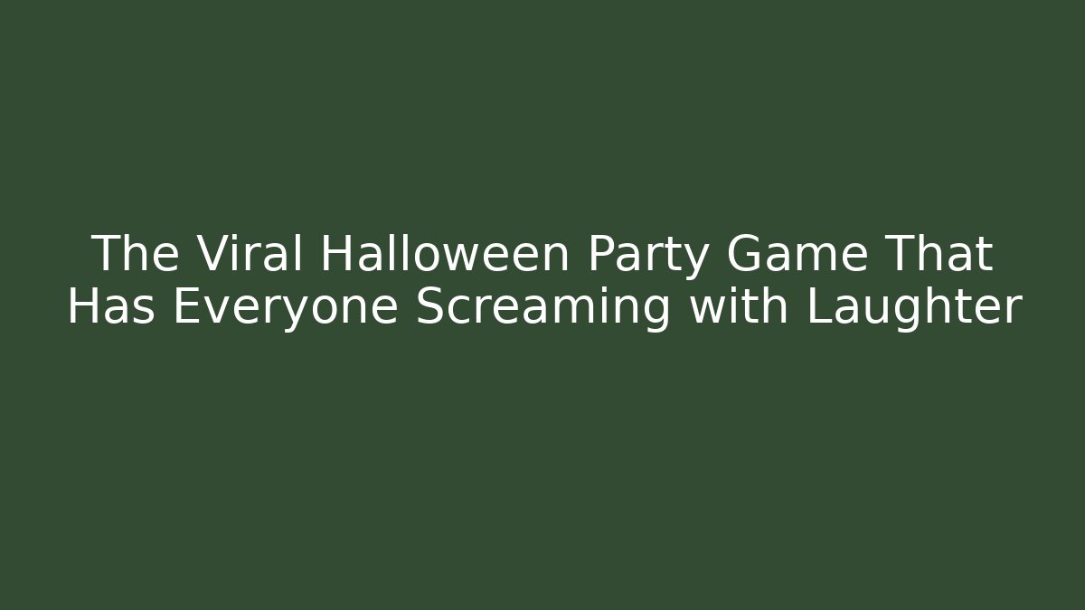 The Viral Halloween Party Game That Has Everyone Screaming with Laughter