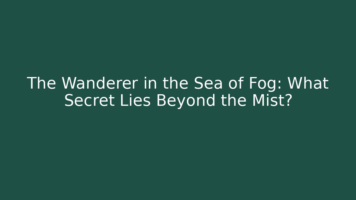 The Wanderer in the Sea of Fog: What Secret Lies Beyond the Mist?
