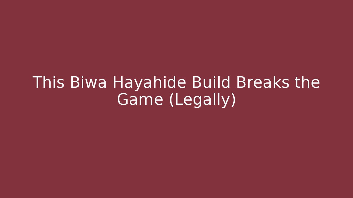 This Biwa Hayahide Build Breaks the Game (Legally)