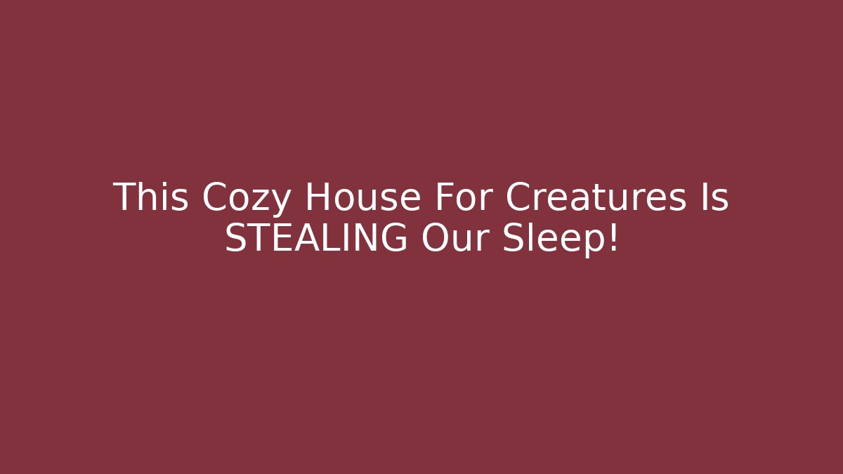 This Cozy House For Creatures Is STEALING Our Sleep!