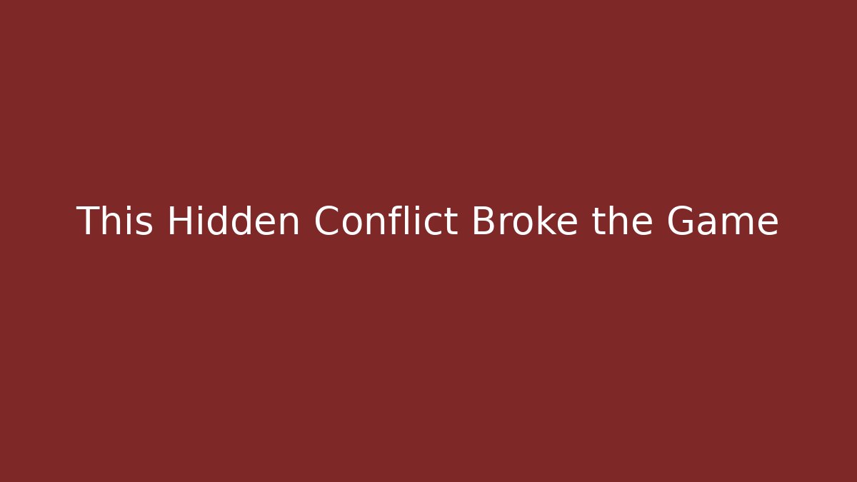 This Hidden Conflict Broke the Game - The Family Holidays