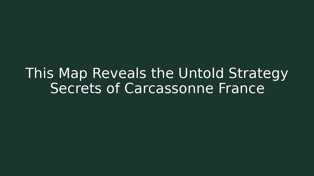 This Map Reveals the Untold Strategy Secrets of Carcassonne France