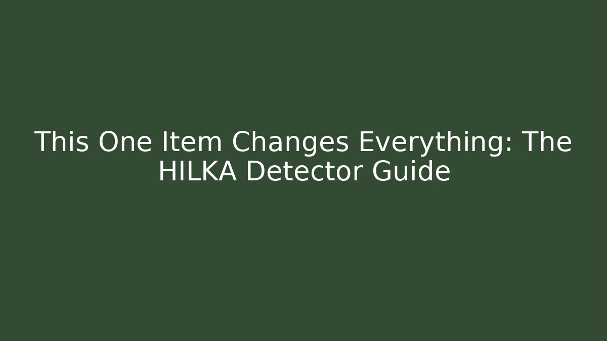 This One Item Changes Everything: The HILKA Detector Guide