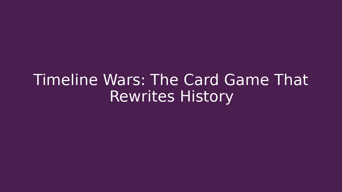 Timeline Wars: The Card Game That Rewrites History - The Family Holidays
