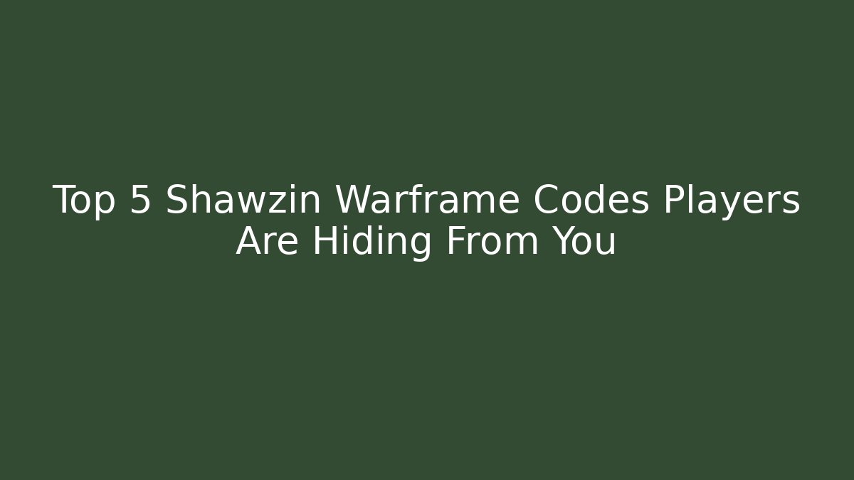 Top 5 Shawzin Warframe Codes Players Are Hiding From You