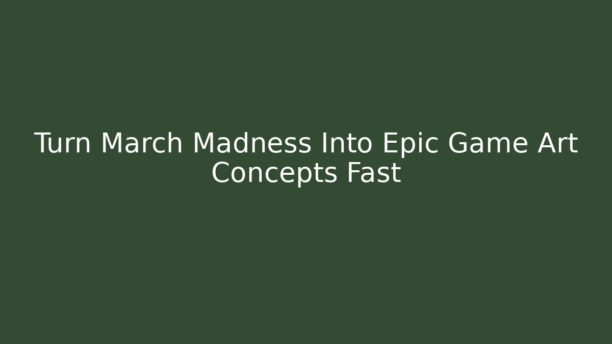 Turn March Madness Into Epic Game Art Concepts Fast