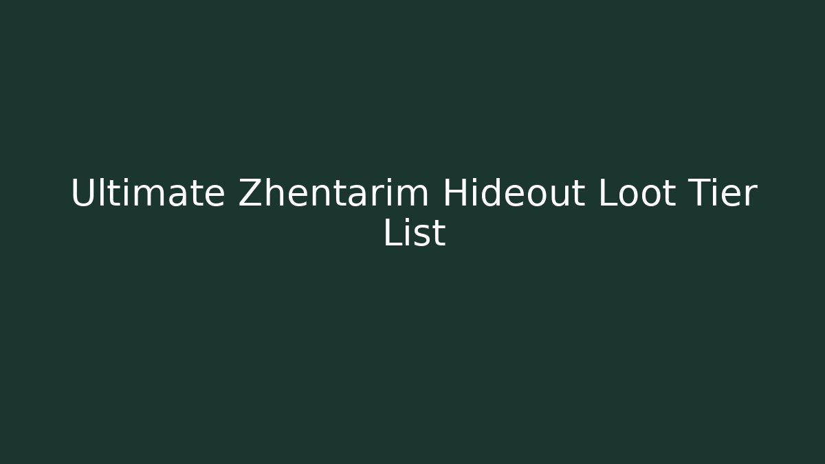 Ultimate Zhentarim Hideout Loot Tier List