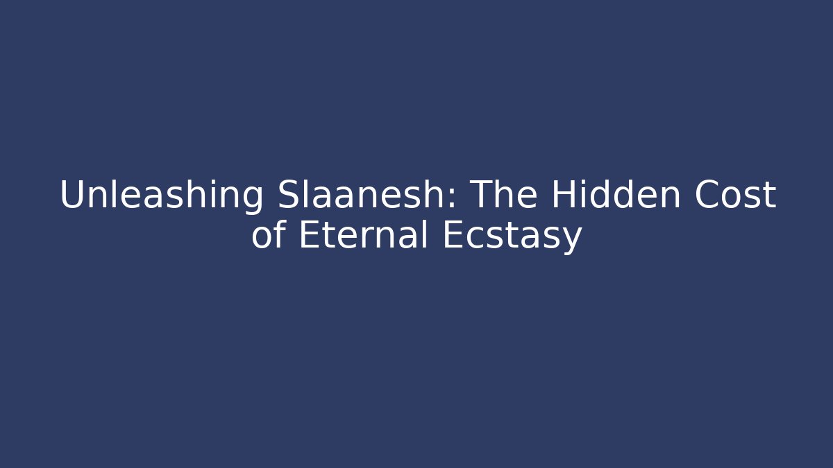 Unleashing Slaanesh: The Hidden Cost of Eternal Ecstasy