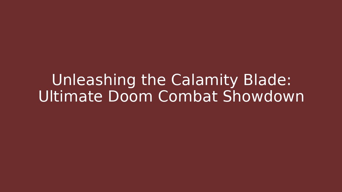 Unleashing the Calamity Blade: Ultimate Doom Combat Showdown