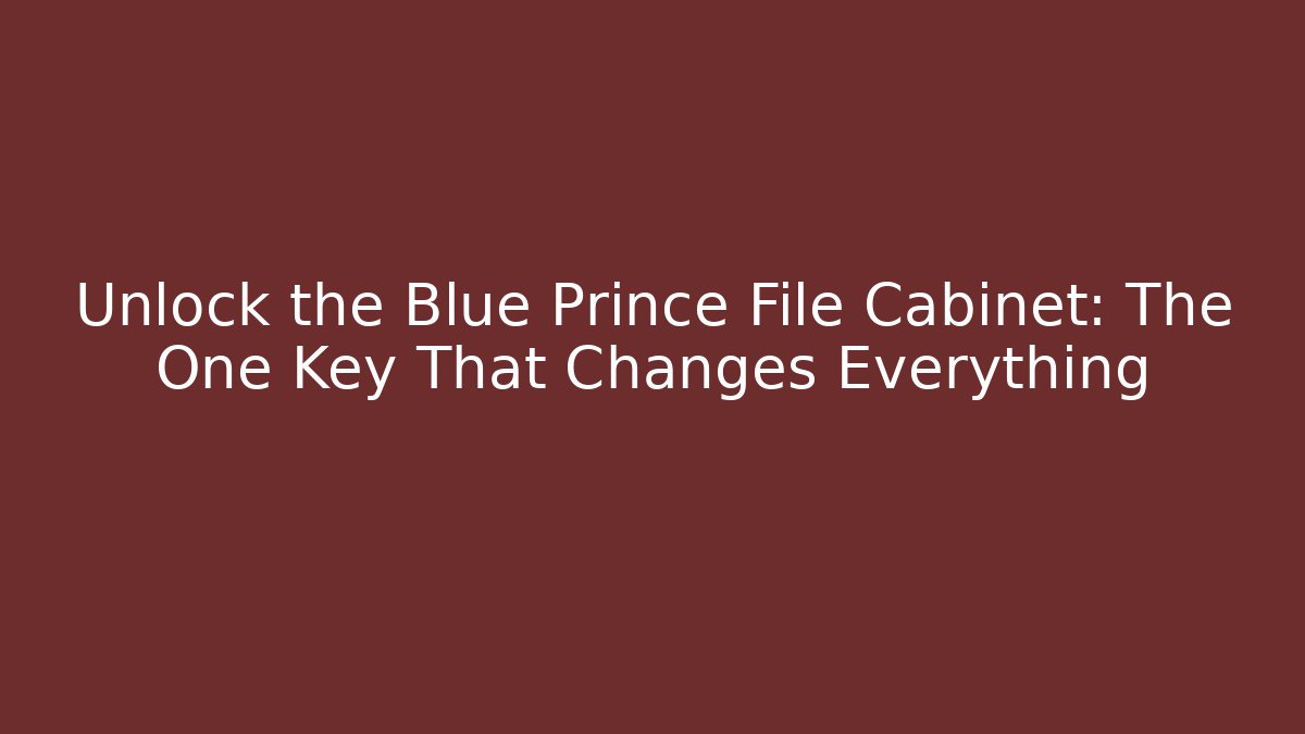 Unlock the Blue Prince File Cabinet: The One Key That Changes Everything