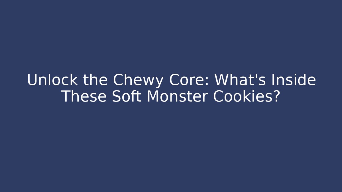 Unlock the Chewy Core: What's Inside These Soft Monster Cookies?