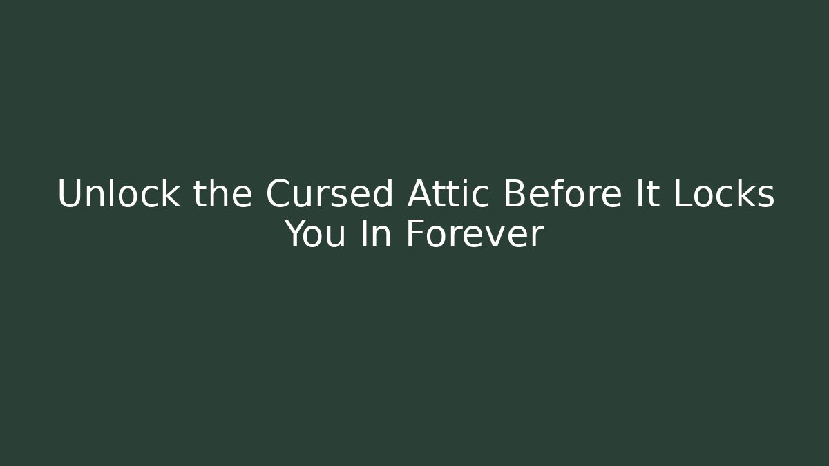 Unlock the Cursed Attic Before It Locks You In Forever
