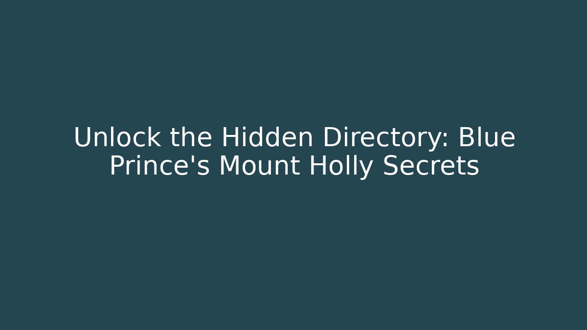 Unlock the Hidden Directory: Blue Prince's Mount Holly Secrets - The Family Holidays