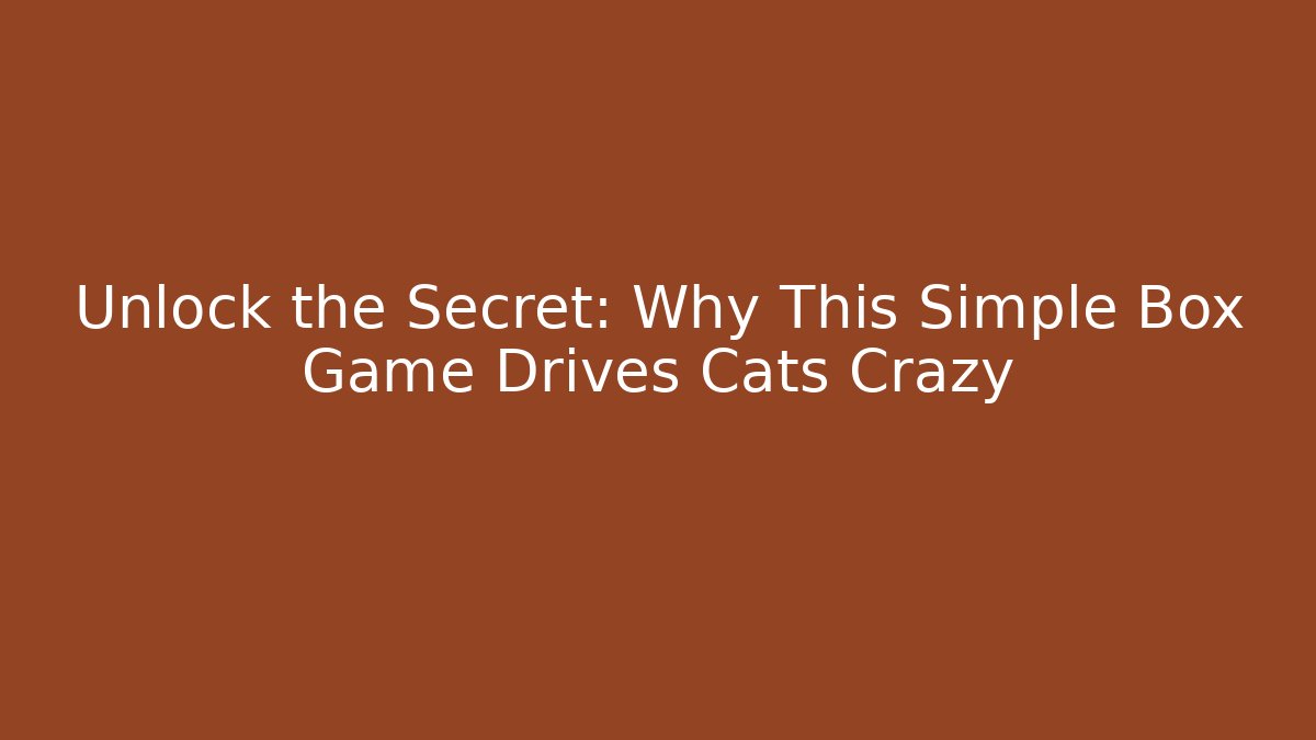 Unlock the Secret: Why This Simple Box Game Drives Cats Crazy - The Family Holidays
