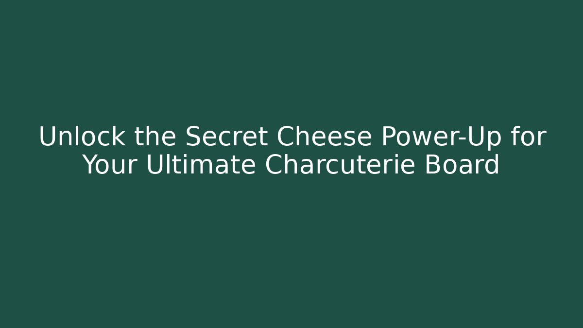 Unlock the Secret Cheese Power-Up for Your Ultimate Charcuterie Board