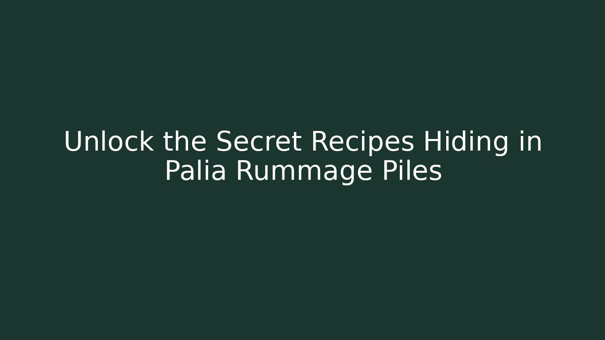 Unlock the Secret Recipes Hiding in Palia Rummage Piles