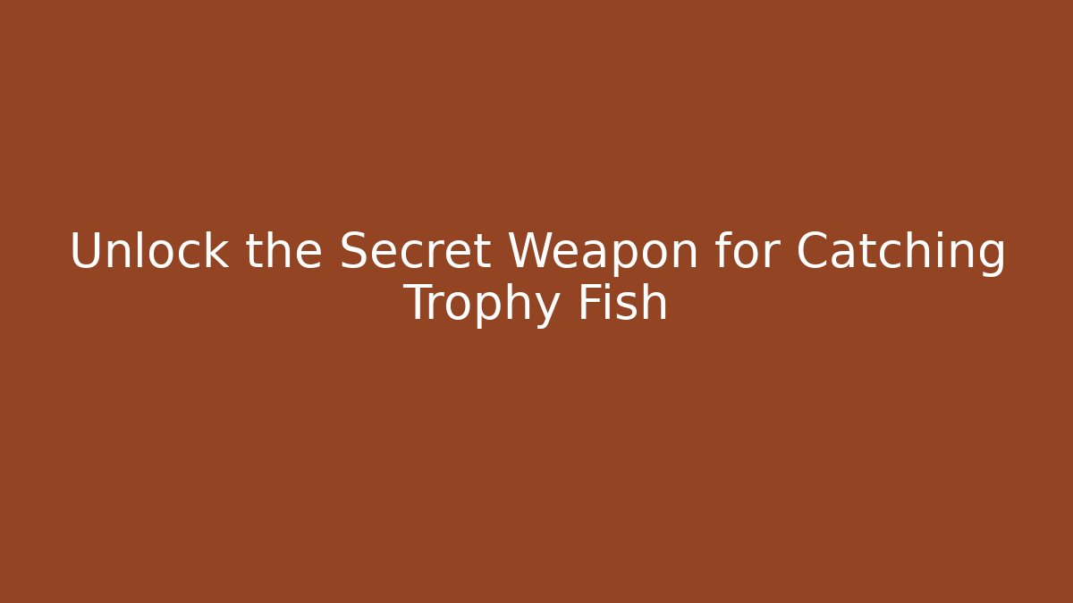 Unlock the Secret Weapon for Catching Trophy Fish