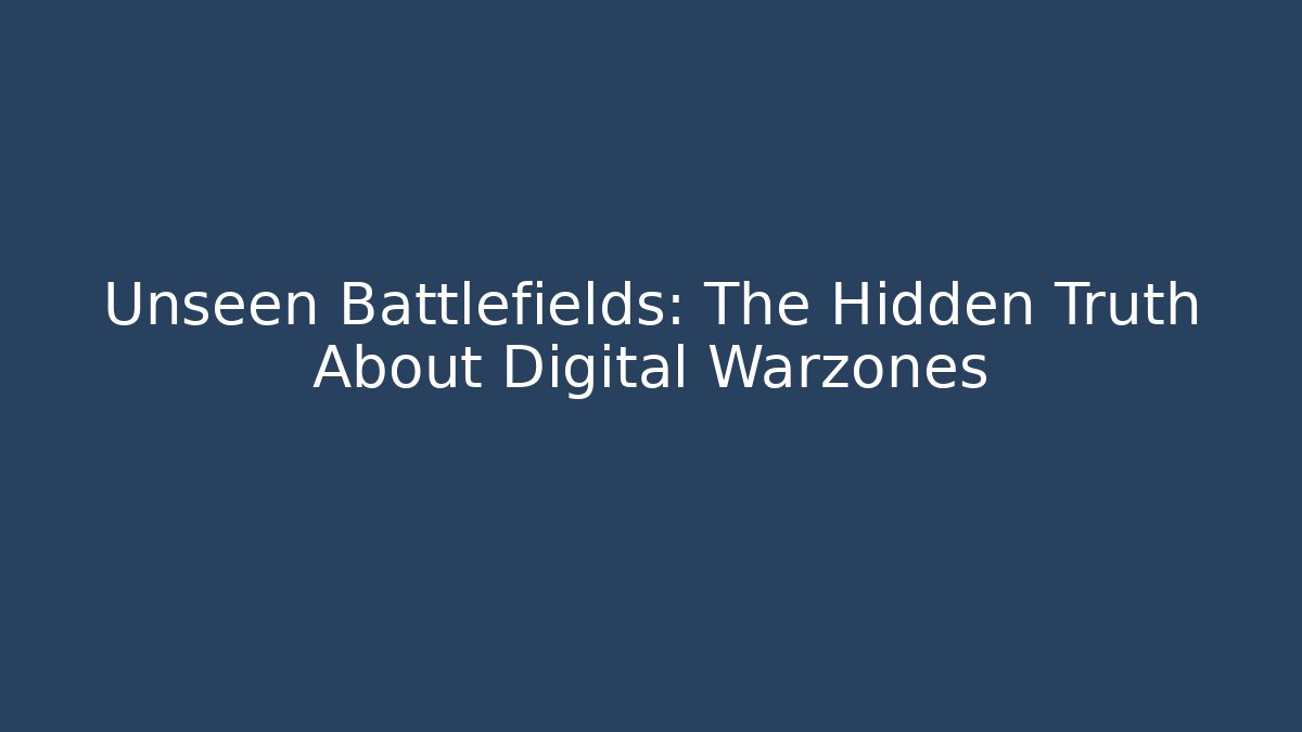 Unseen Battlefields: The Hidden Truth About Digital Warzones - The Family Holidays
