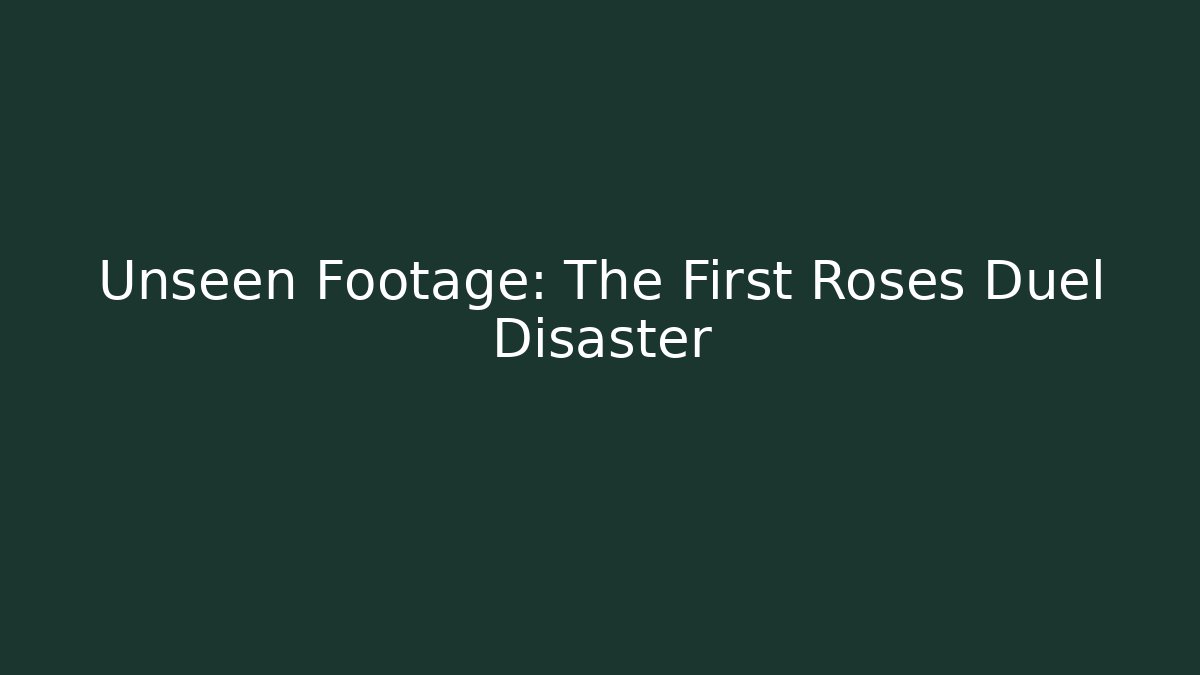 Unseen Footage: The First Roses Duel Disaster - The Family Holidays