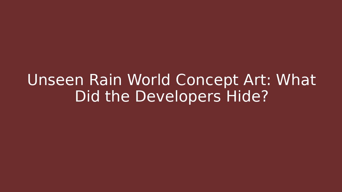 Unseen Rain World Concept Art: What Did the Developers Hide?