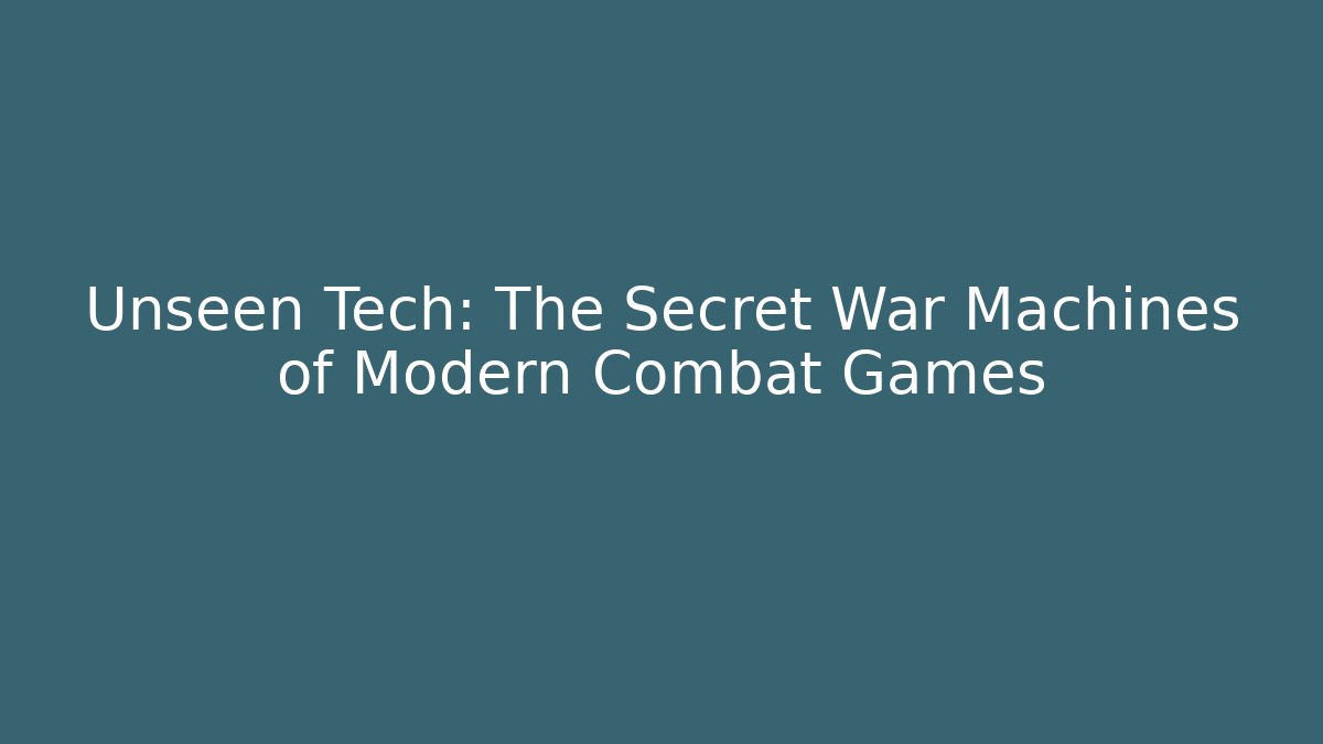 Unseen Tech: The Secret War Machines of Modern Combat Games