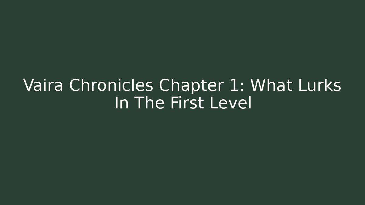 Vaira Chronicles Chapter 1: What Lurks In The First Level