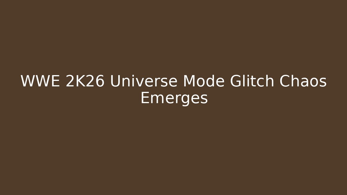 WWE 2K26 Universe Mode Glitch Chaos Emerges - The Family Holidays