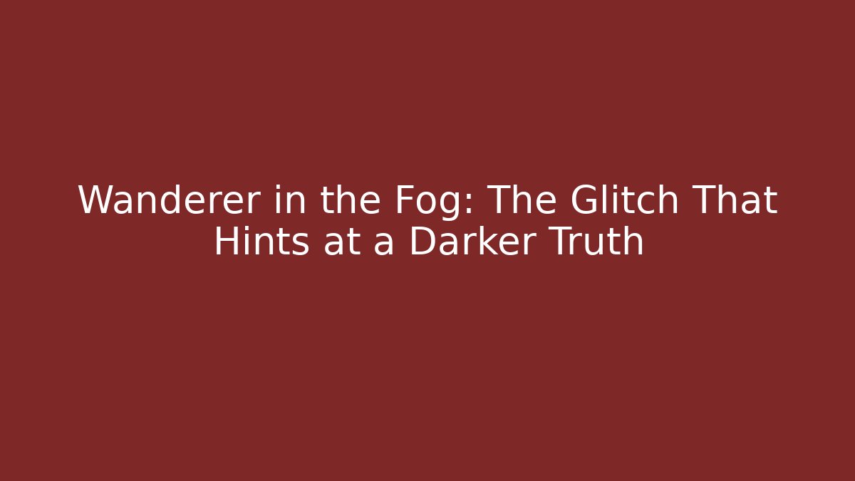 Wanderer in the Fog: The Glitch That Hints at a Darker Truth