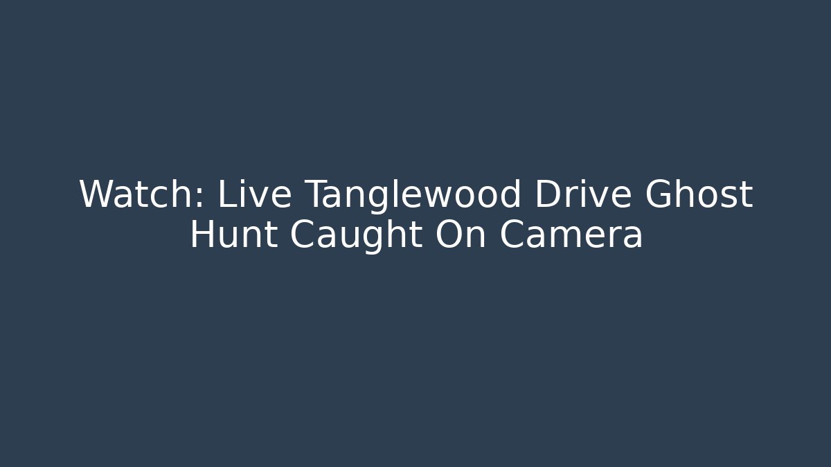 Watch: Live Tanglewood Drive Ghost Hunt Caught On Camera