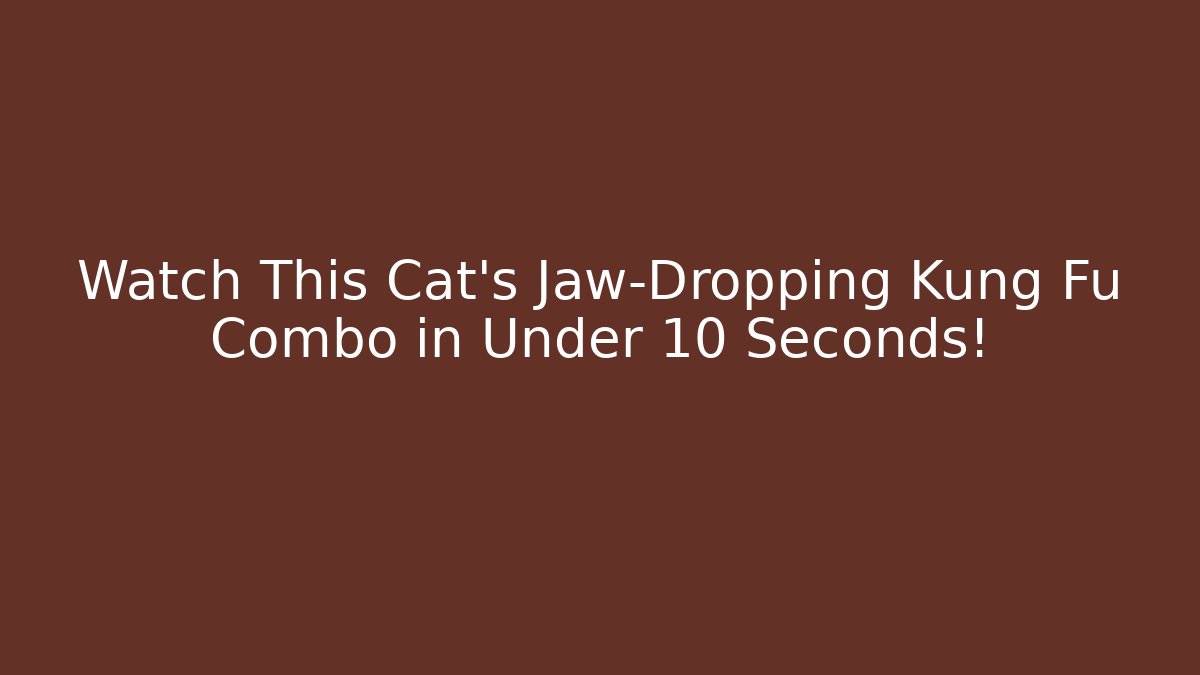 Watch This Cat's Jaw-Dropping Kung Fu Combo in Under 10 Seconds!