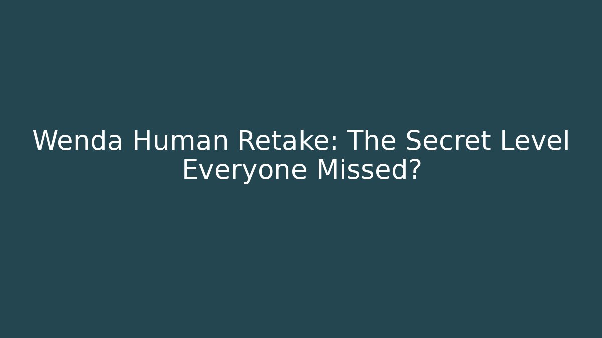 Wenda Human Retake: The Secret Level Everyone Missed?