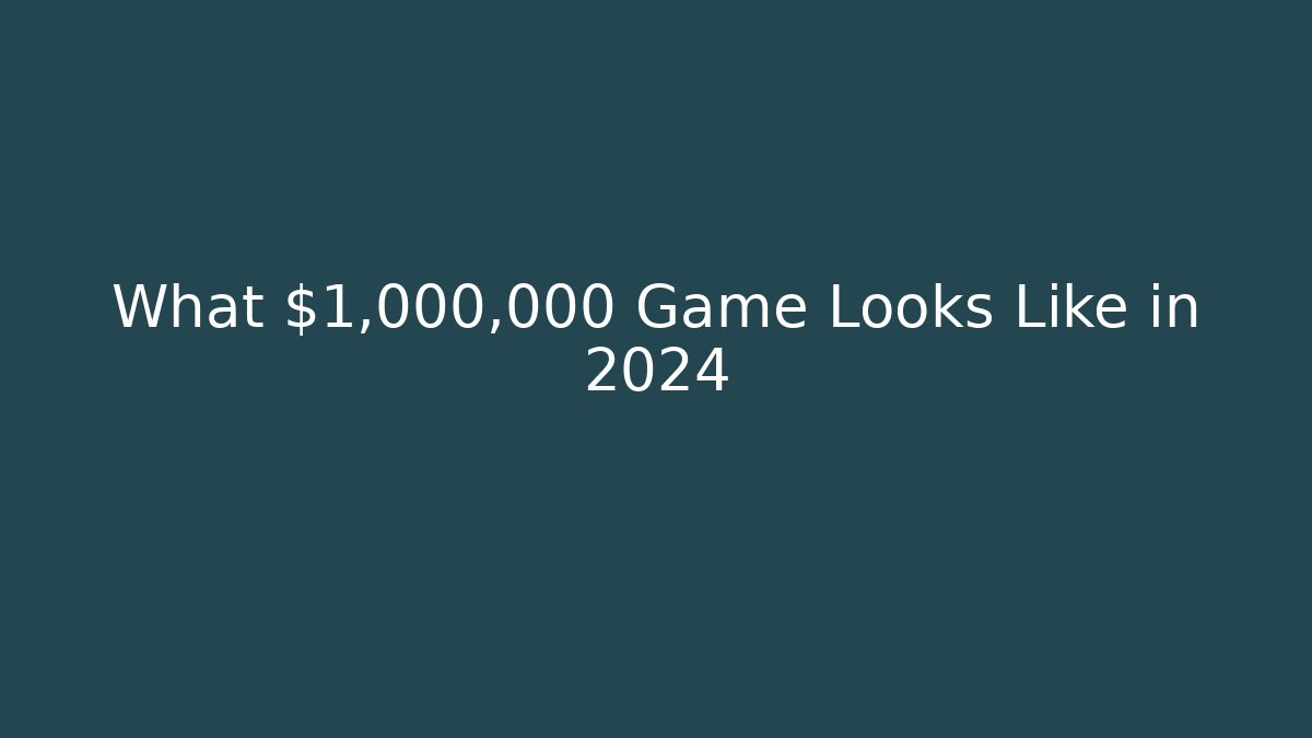 What $1,000,000 Game Looks Like in 2024