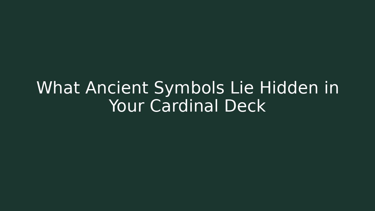 What Ancient Symbols Lie Hidden in Your Cardinal Deck