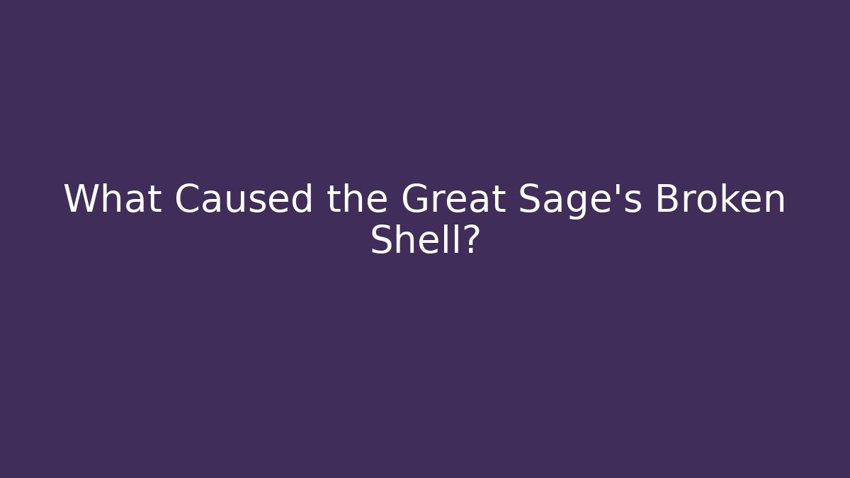 What Caused the Great Sage's Broken Shell? - The Family Holidays