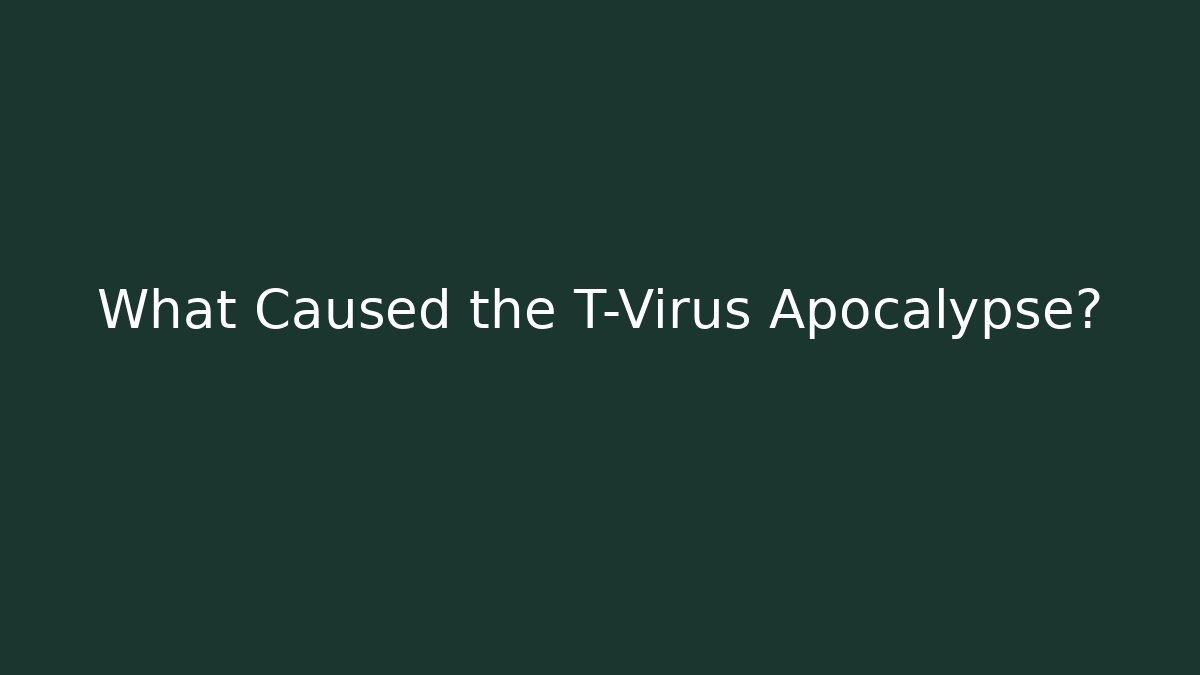 What Caused the T-Virus Apocalypse?