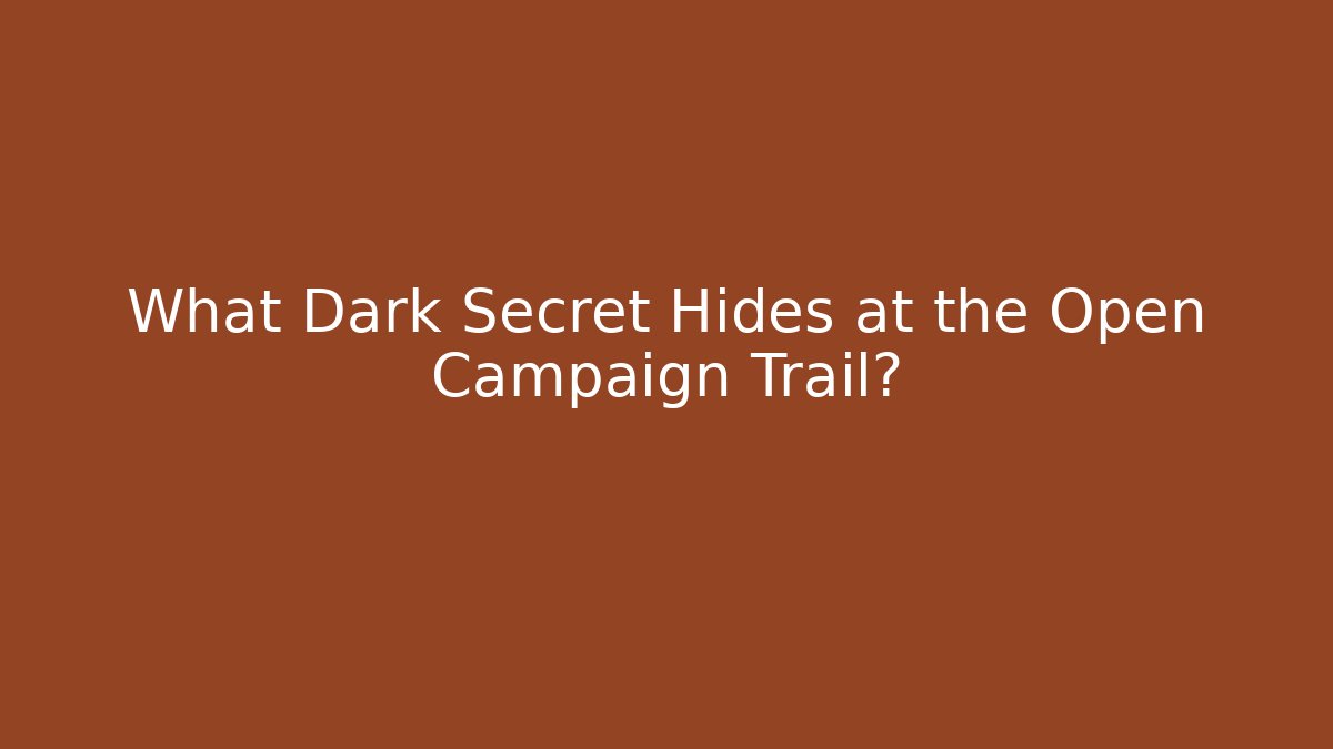 What Dark Secret Hides at the Open Campaign Trail?