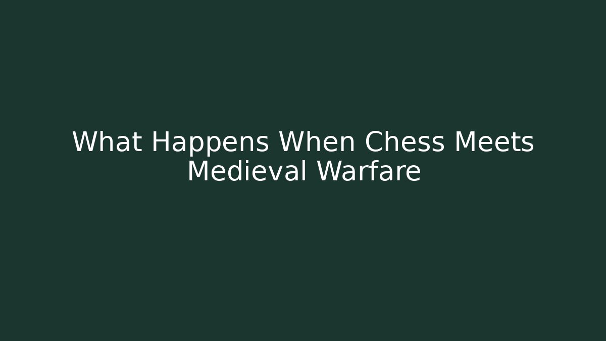 What Happens When Chess Meets Medieval Warfare