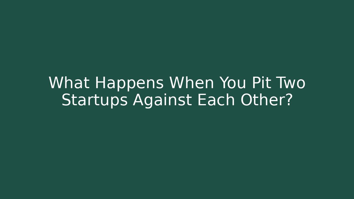 What Happens When You Pit Two Startups Against Each Other?