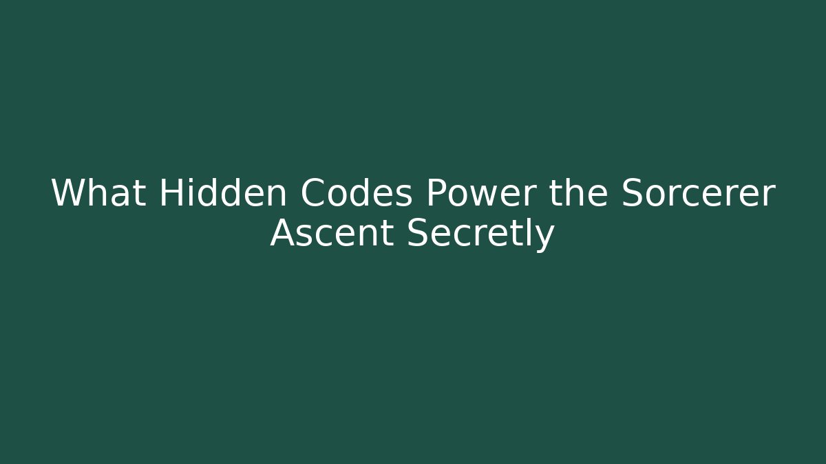 What Hidden Codes Power the Sorcerer Ascent Secretly