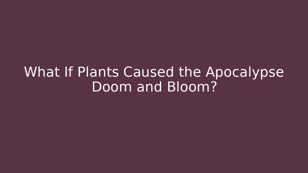 What If Plants Caused the Apocalypse Doom and Bloom?