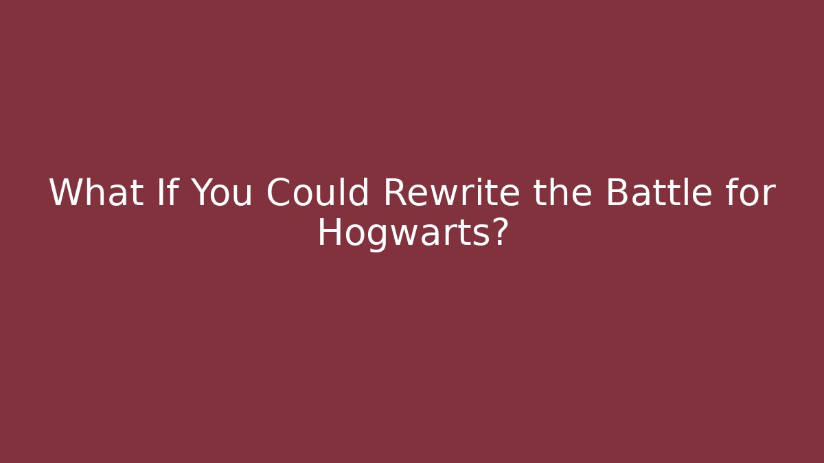 What If You Could Rewrite the Battle for Hogwarts? - The Family Holidays