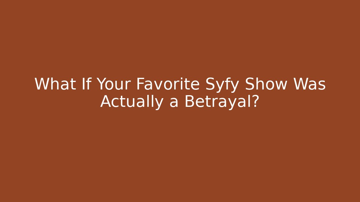 What If Your Favorite Syfy Show Was Actually a Betrayal?