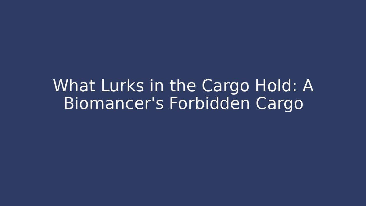 What Lurks in the Cargo Hold: A Biomancer’s Forbidden Cargo