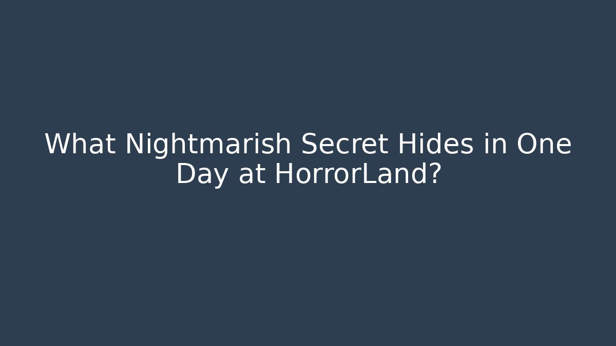 What Nightmarish Secret Hides in One Day at HorrorLand?