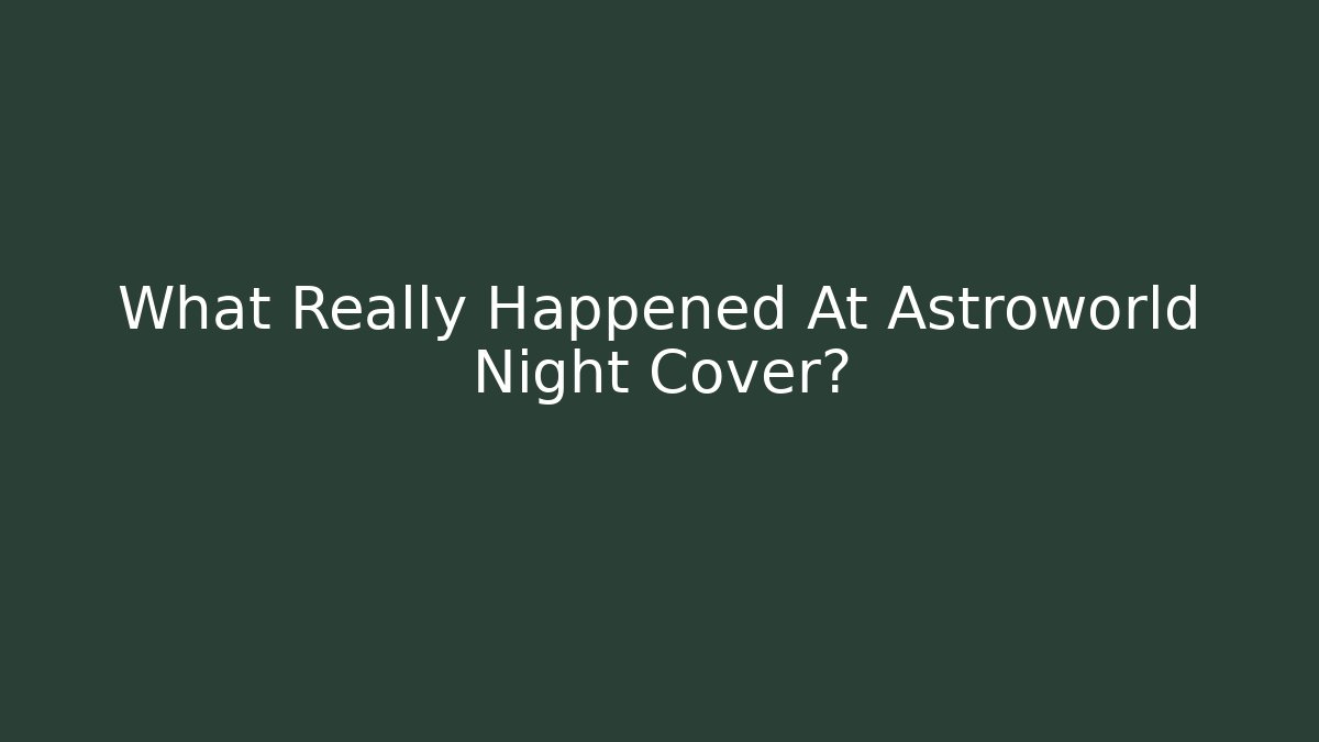 What Really Happened At Astroworld Night Cover?