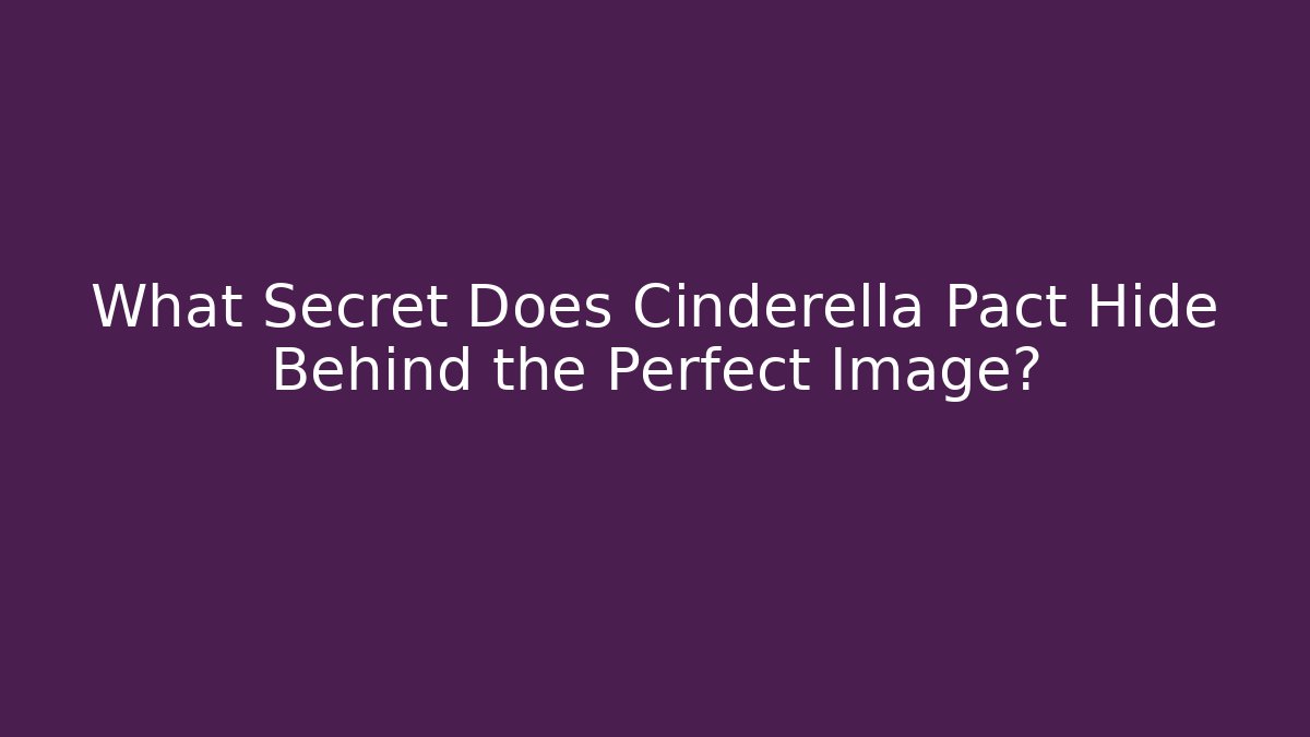 What Secret Does Cinderella Pact Hide Behind the Perfect Image? - The Family Holidays