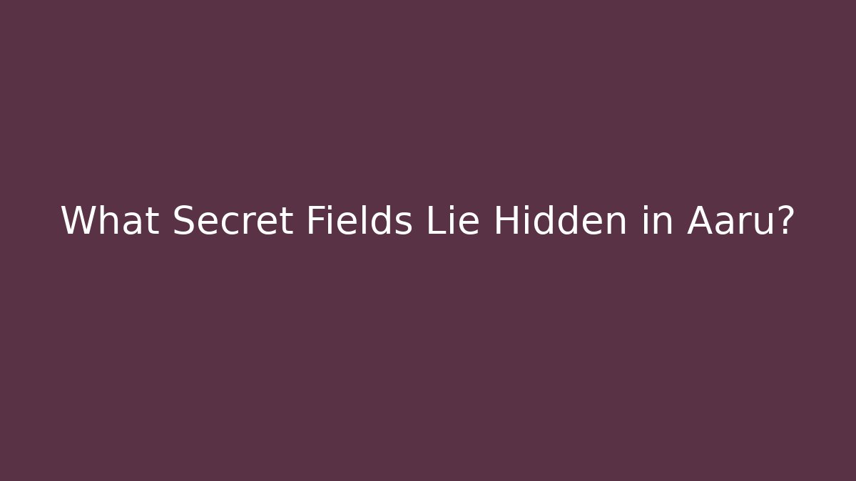 What Secret Fields Lie Hidden in Aaru? - The Family Holidays